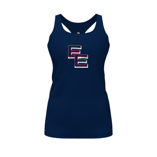 [CUS-DFW-RCBK-PER-NVY-FYS-LOGO1] Racerback Tank Top (Female Youth S, Navy, Logo 1)