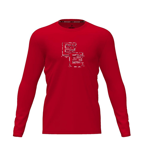 [CUS-DRIF-TEES-PER-CNK-LSL-RED-YXS-LOGO1] Dri Fit Performance T-Shirt (Youth XS, Red, Logo 1, Long Sleeve)