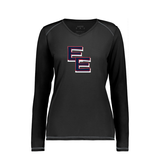 [6847.080.XS-LOGO1] Women's SoftTouch Long Sleeve (Female Adult XS, Black, Logo 1)