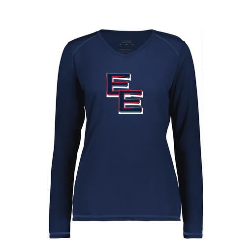 [6847.065.XS-LOGO1] Women's SoftTouch Long Sleeve (Female Adult XS, Navy, Logo 1)