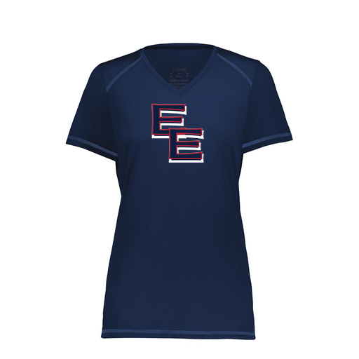 [6844.065.XS-LOGO1] Women's SoftTouch Short Sleeve (Female Adult XS, Navy, Logo 1)
