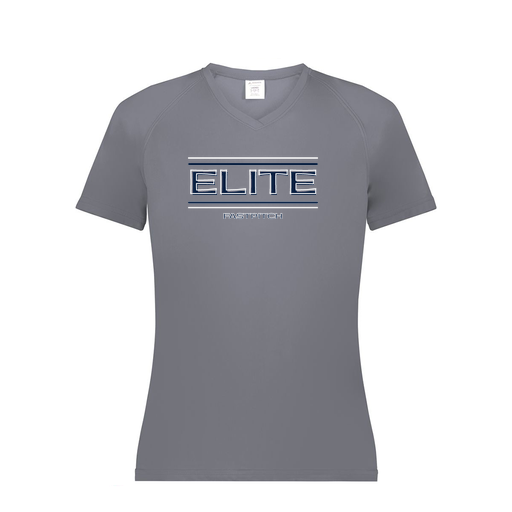 [2792.059.XS-LOGO2] Ladies Smooth Sport V-Neck T-Shirt (Female Adult XS, Gray, Logo 2)