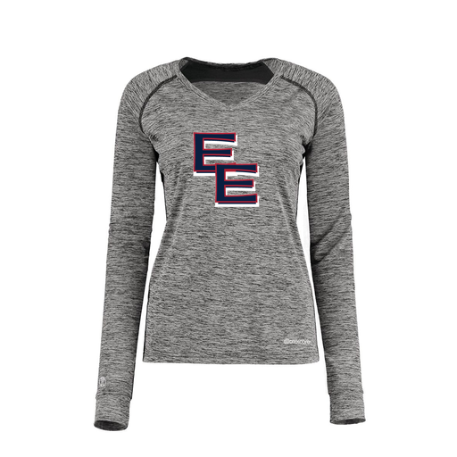[222770.K94.XS-LOGO1] Ladies Electric Long Sleeve Shirt (Female Adult XS, Black, Logo 1)