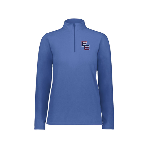 [6864.060.XS-LOGO1] Ladies MicroFleece 1/4 Zip Pullover (Female Adult XS, Royal, Logo 1)