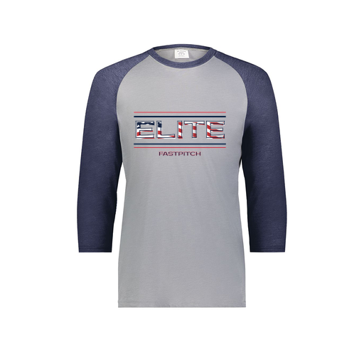 [6879.29V.S-LOGO3] Men's Vintage 3/4 Sleeve T-Shirt (Adult S, Navy, Logo 3)