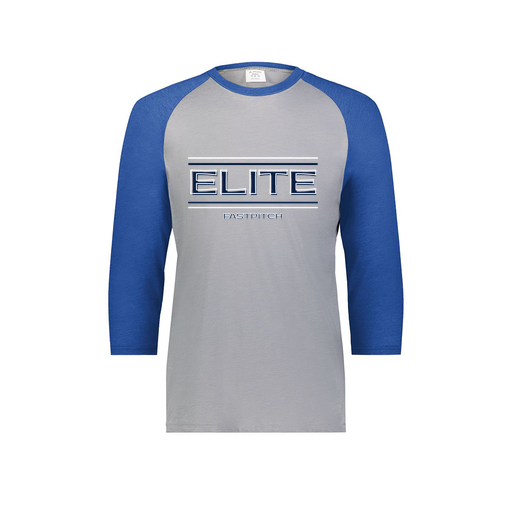 [6879.28V.S-LOGO2] Men's Vintage 3/4 Sleeve T-Shirt (Adult S, Royal, Logo 2)