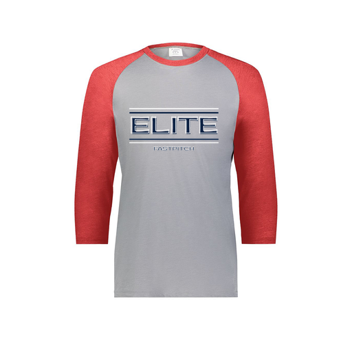 [6879.27V.S-LOGO2] Men's Vintage 3/4 Sleeve T-Shirt (Adult S, Red, Logo 2)
