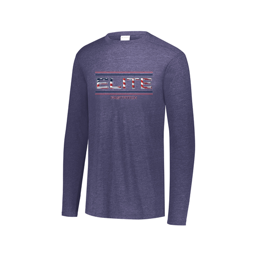 [FTLCUBNV-AXS-LOGO3] Decker Men's Tri-Blend T-Shirt - Long Sleeve (Adult XS, Navy, Logo 3)