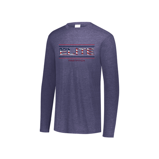 [FTLCUBNV-YS-LOGO3] Decker Youth Tri-Blend T-Shirt - Long Sleeve (Youth S, Navy, Logo 3)